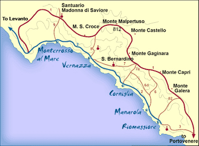 Map of Cinque Terre