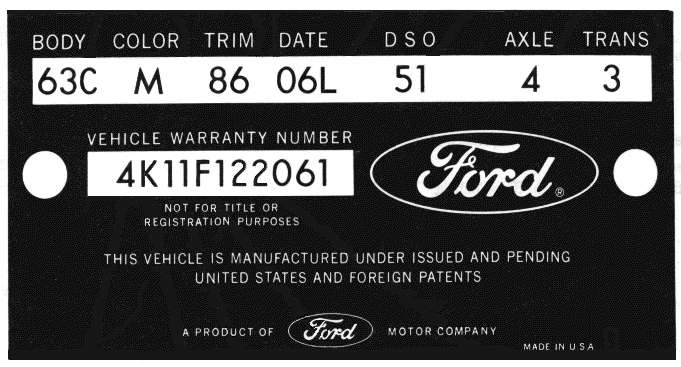 Sadie's Warranty Plate